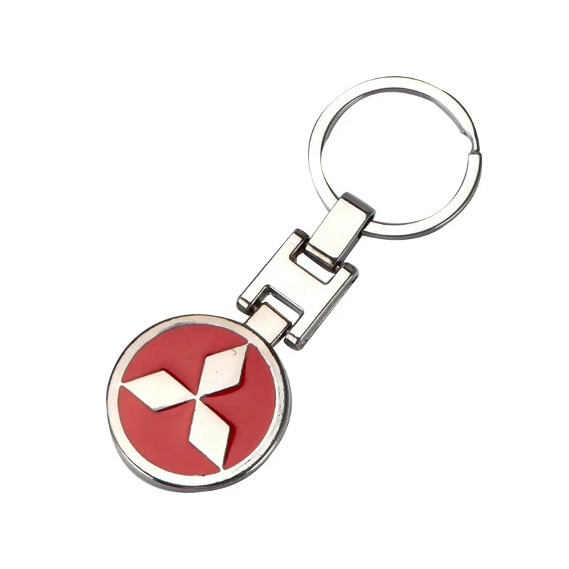 1 шт. 3D металлическая эмблема брелок для ключей логотип Mitsubishi Outlander ASX Lancer EX Pajero L200