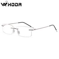 wihoda pure titanium rimless square glasses frame men women square frameless glass frames for prescription myopia hyperopia