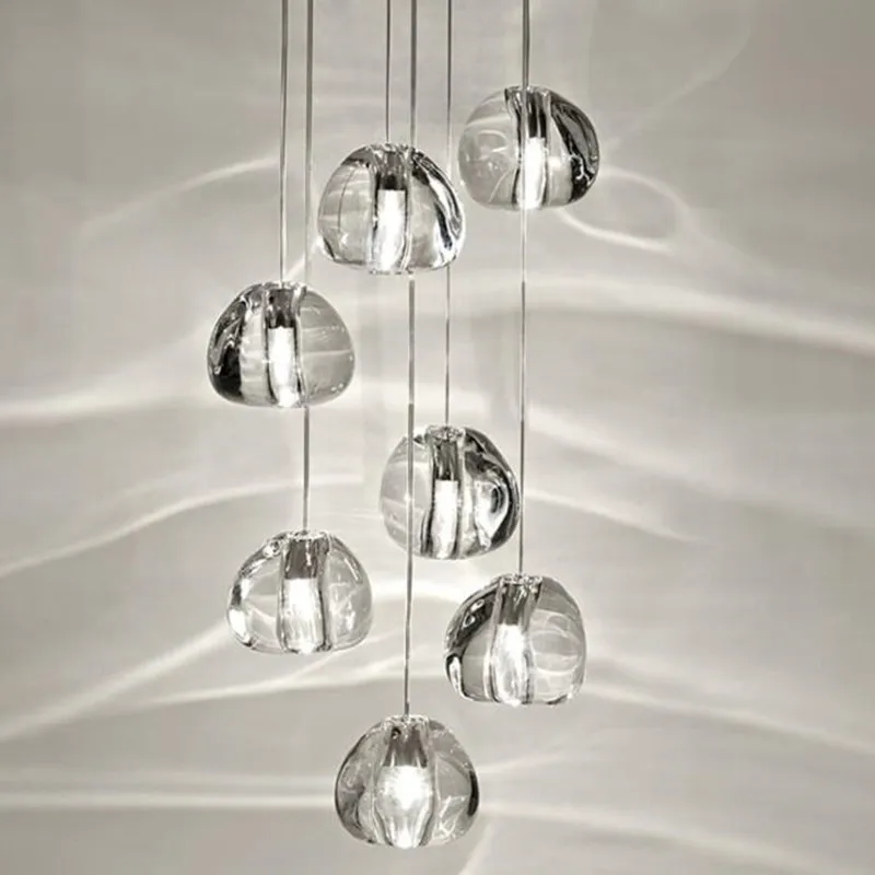 

Хрустальная люстра, Современная Подвесная лампа для гостиной, светильник с шариками для лестницы, освещение для кухни, лобби, светодиодное ...