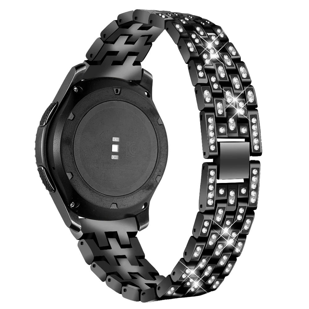 Black Ремешок для часов из нержавеющей стали для Xiaomi Huaimi Amazfit GTR GTS Stratos, роскошный ремешок для часов Amazfit Bip Bit Youth Lite, часы - Цвет ремешка: Black