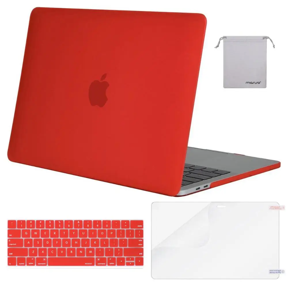 Чехол для ноутбука Mosiso, черный корпус, чехол для Macbook Pro 13 15 с/без сенсорной панели A1708 A1706 A1990, чехол s, аксессуары - Цвет: Red