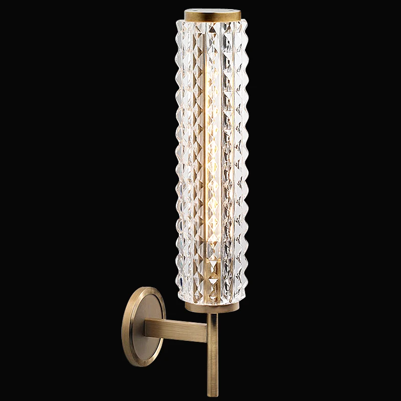 Постмодерн медная настенная лампа роскошный хрустальный светильник для