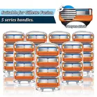 Бритва Gillette Fusion 5 для мужчин, безопасная ручная бритва, сменные t-образные головки, прямые лезвия