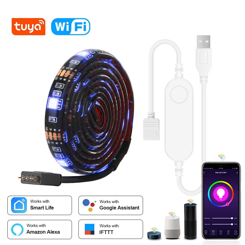 5V USB Светодиодные ленты 5050 RGB светильник работы при прослушивании музыки по Bluetooth