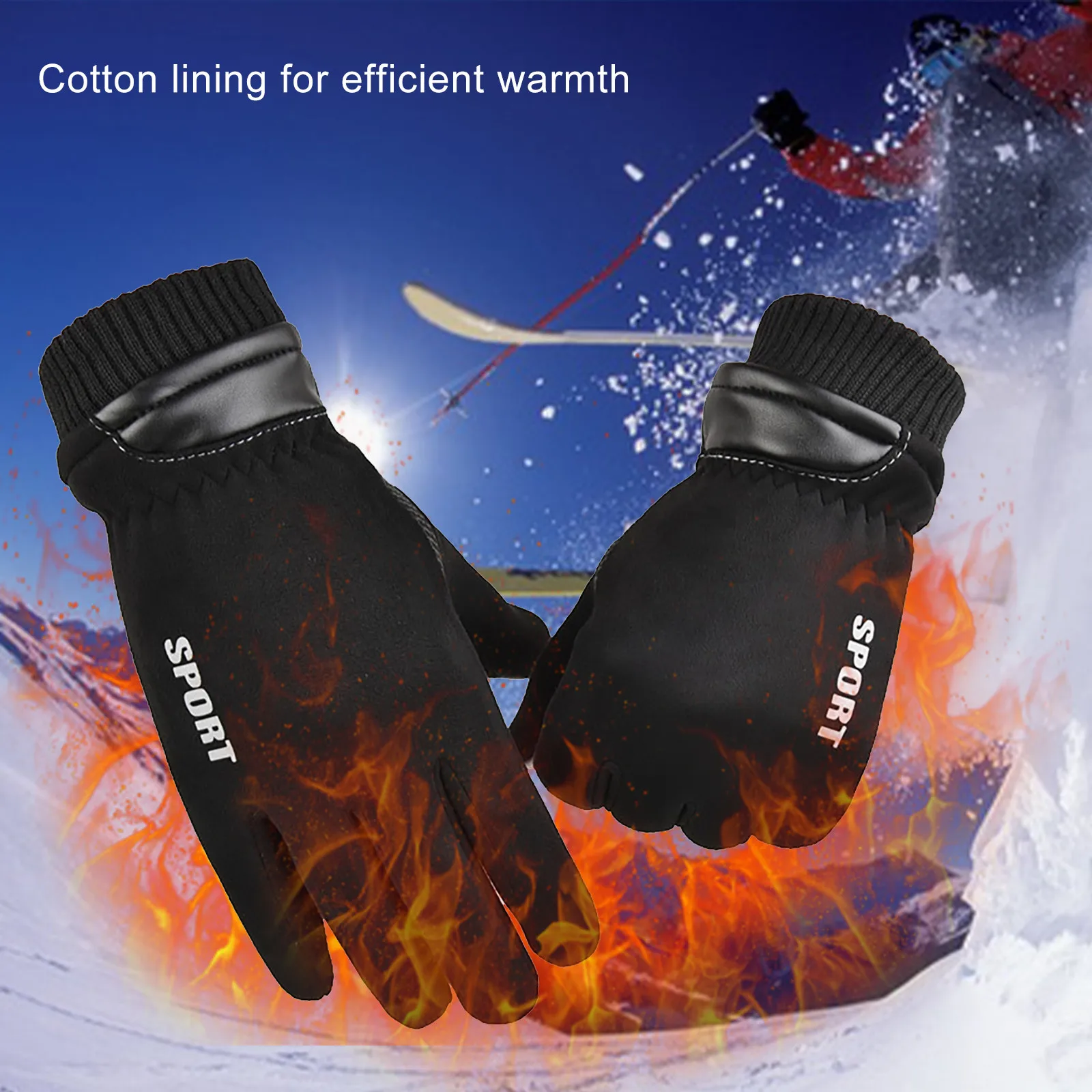 

Sport Gloves Men's Autumn And Winter Riding Plus Cashmere Sports Gloves Suede Non-slip Thick Cold-proof Touch Screen Gloves
