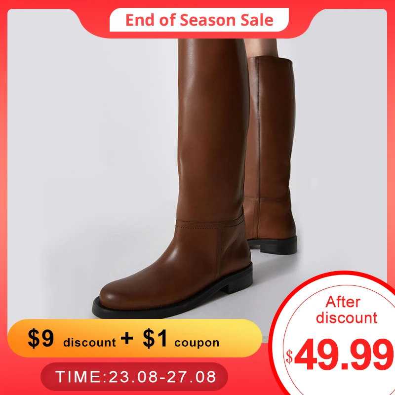 Женские сапоги до колена из натуральной кожи на платформе размеры 34 43|Сапоги