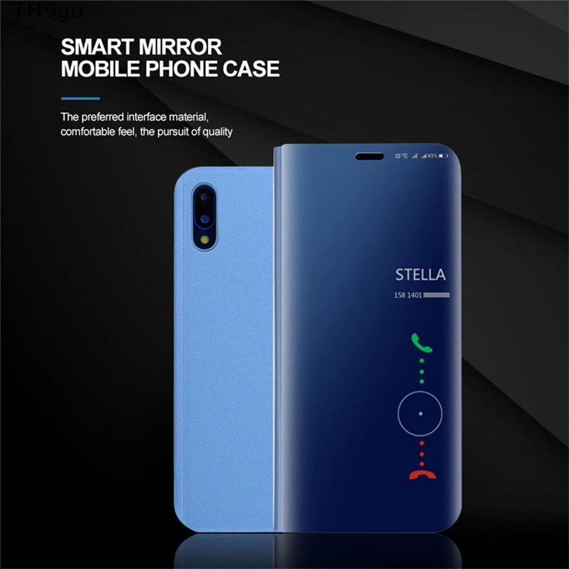 Прозрачный ультратонкий зеркальный флип-чехол с подставкой для Huawei Nova 3 3i 3e 2i