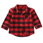 Красная клетчатая рубашка, топ для малышей, детей, топы с длинным рукавом для маленьких мальчиков и девочек