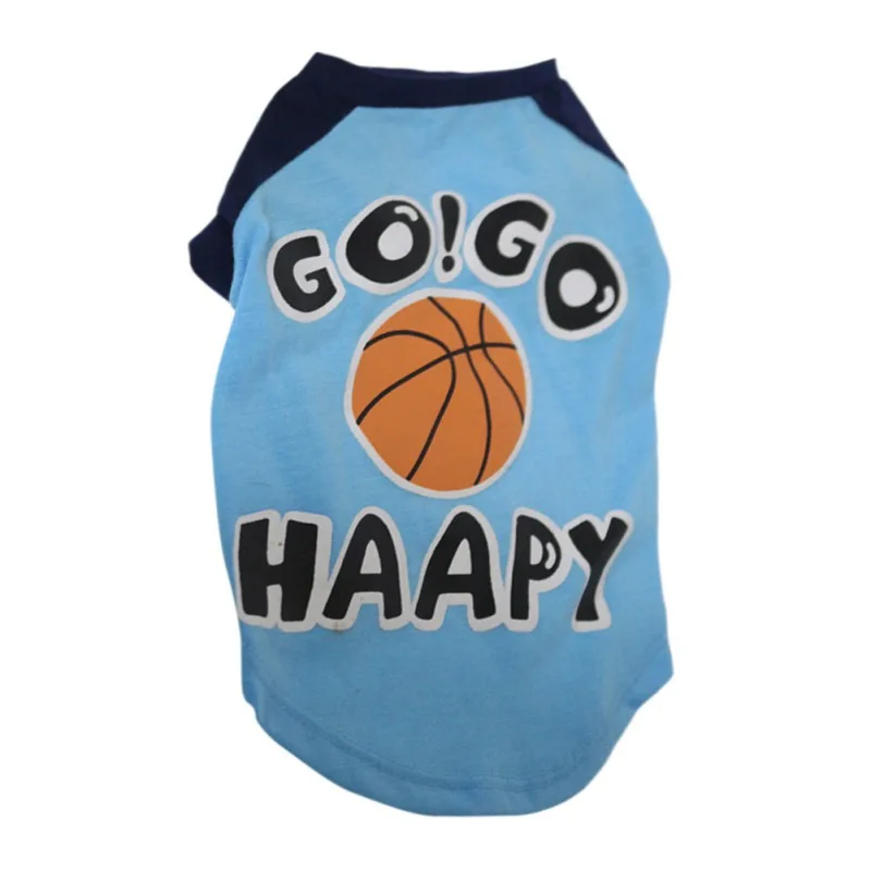 Летние футболка для собак Модные баскетбольные хлопковая жилетка Мягкие Удобные