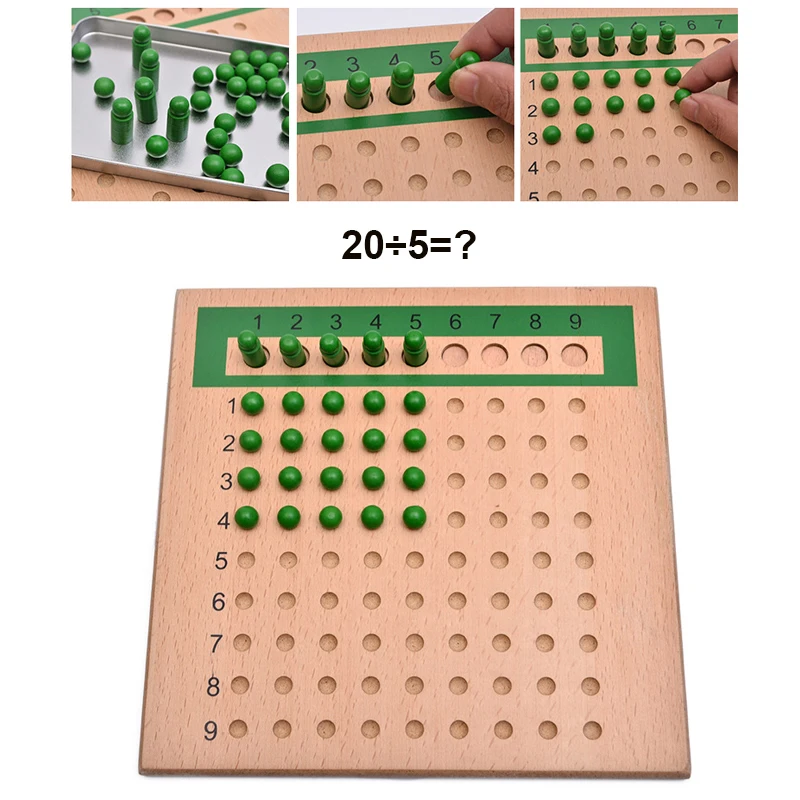 

Деревянная доска для обучения математике, разделение умножения для детей, Раннее Обучение Монтессори, учебный игрушечный инструмент