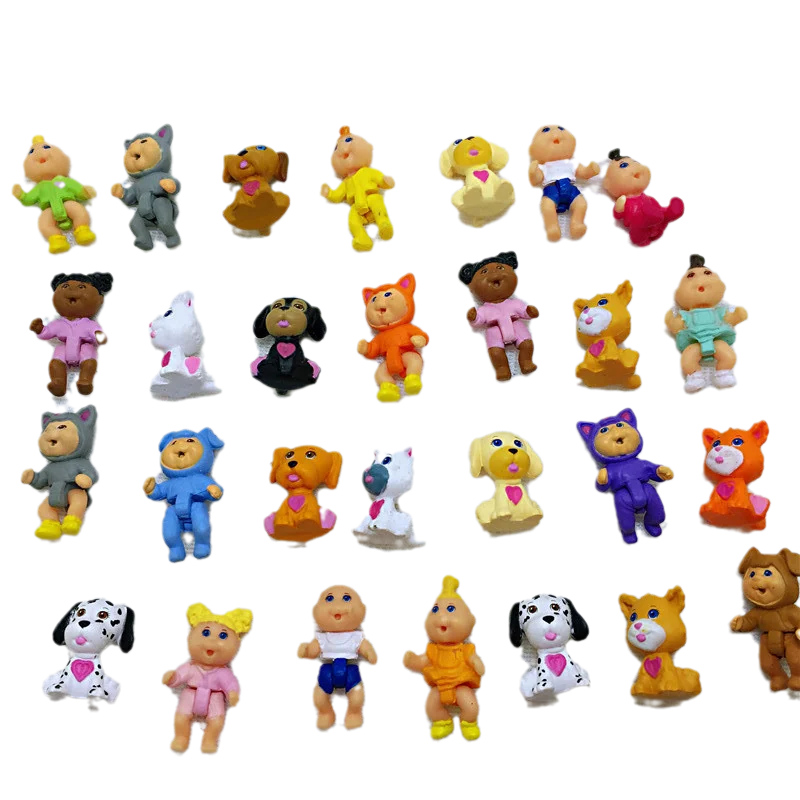

100 pcs/lot very cute cabbage patch dolls mini cartoon pvc toy for children Random mixed doll 2-3cm toy for kid