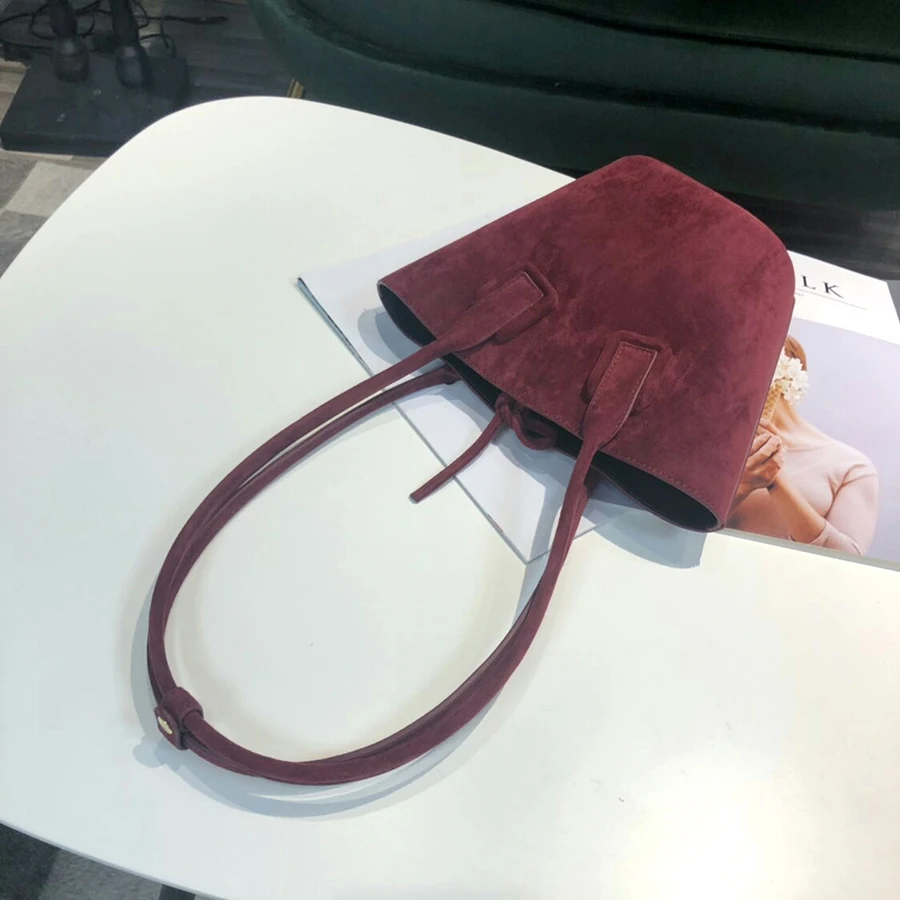 Ретро искусственная Замшевая сумка через плечо женские 2019 осенние корейские