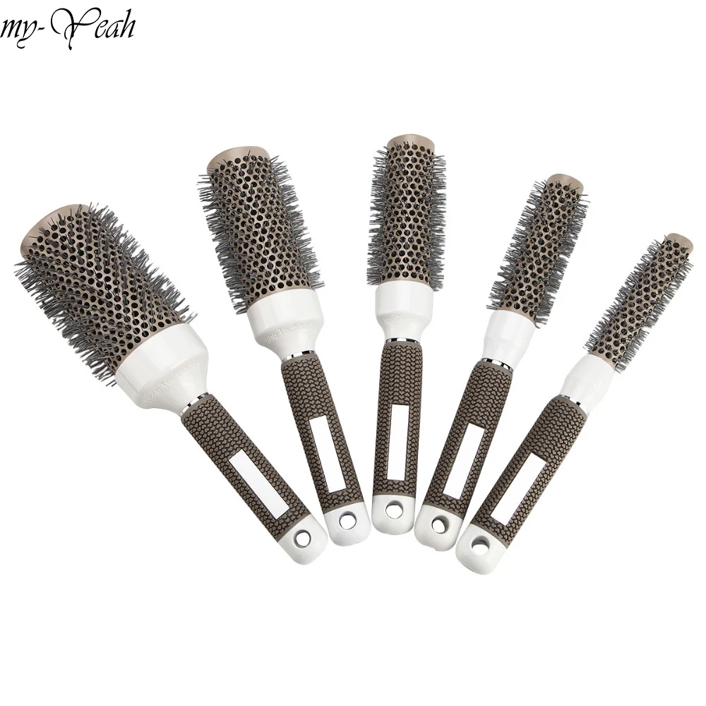 5 размеров серая нано термальная Керамическая ионная щетка для волос Высокая