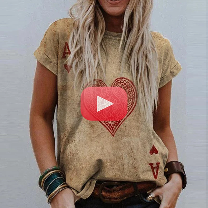 

Women Summer T Shirt Vintage Valentines Day Heart Print Short Sleeve Tees Casual Flower Printed Shaped Faded Pullover Tops
