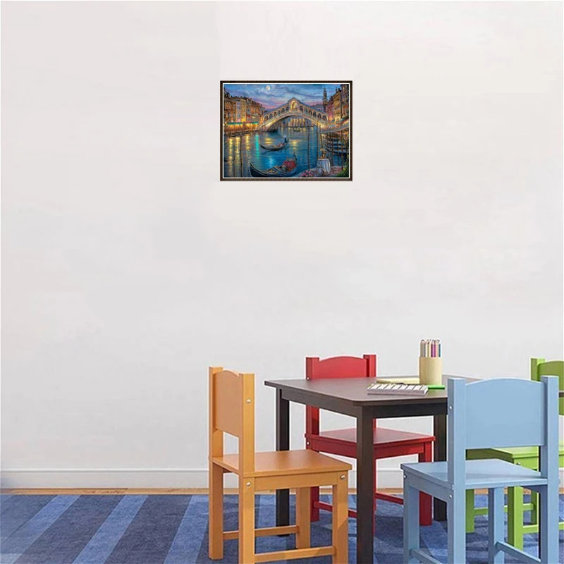 DIY 5D алмазная Картина Пейзаж Город крестиком ночной мост Алмазная вышивка набор