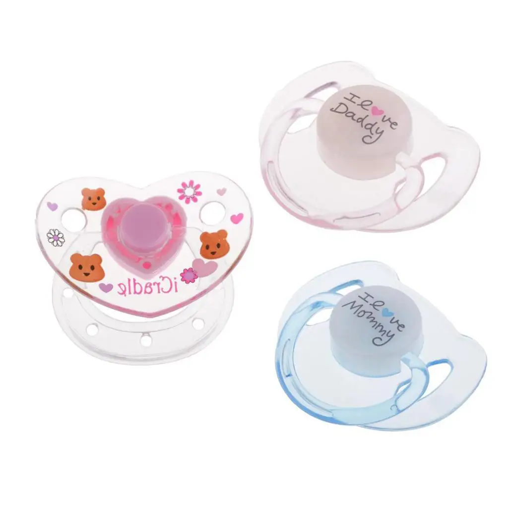 

Pack of 3 Cute Cartoon Simulation Pacifier & Magnet Set Baby Doll Supplies for Reborn Newborn Doll