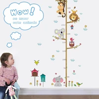 cartoon elephant lion zoo height stickers childrens room wall decoration wall sticker home decor wall decoration wall sticker