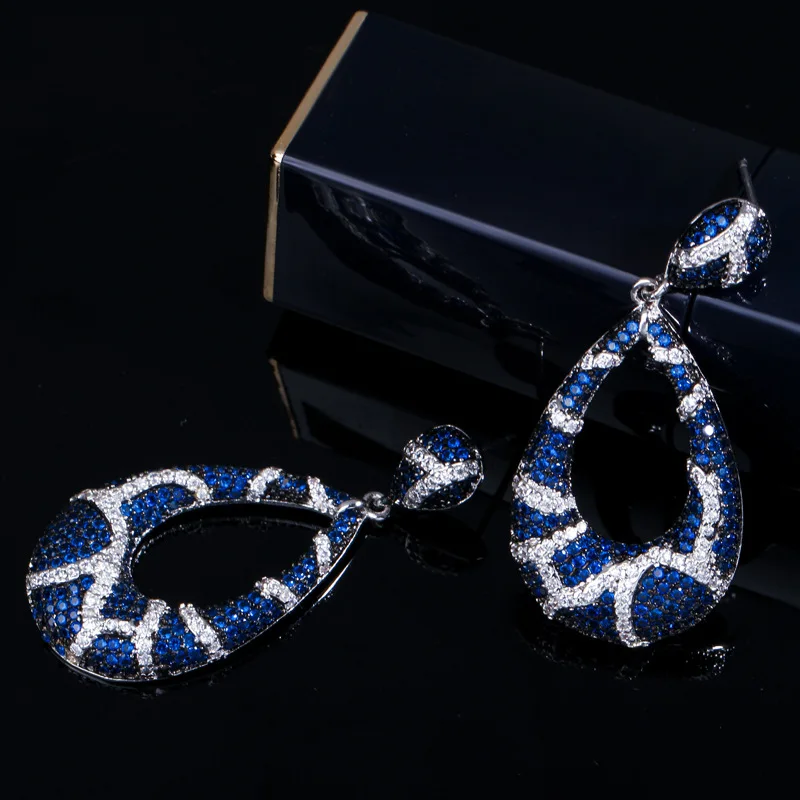 

European and American fashion jewelry earrings micro-inlaid zircon high-end temperament ladies earrings