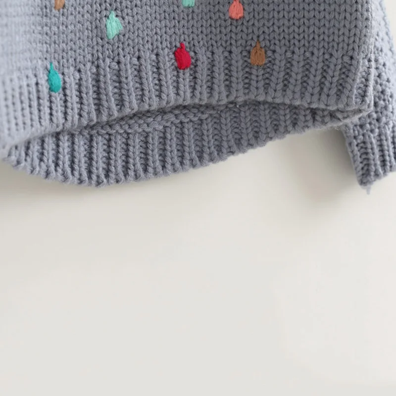 New Winter Cartoon Baby Girls Sweater Cloud Raindrops Kids Clothes Children Sweater Warm Long Sleeve for Girls Knitwear