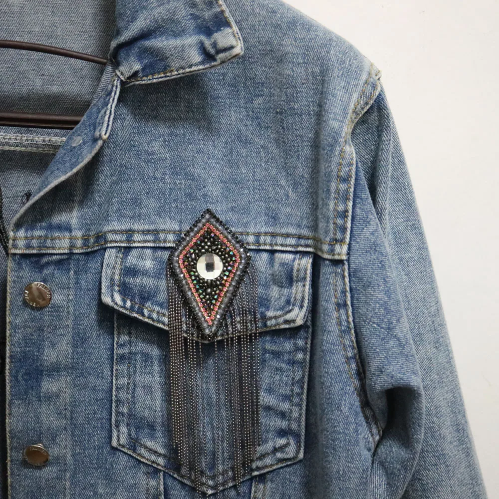 2 шт. черные эполеты с бусинами для одежды|Заплатки| |