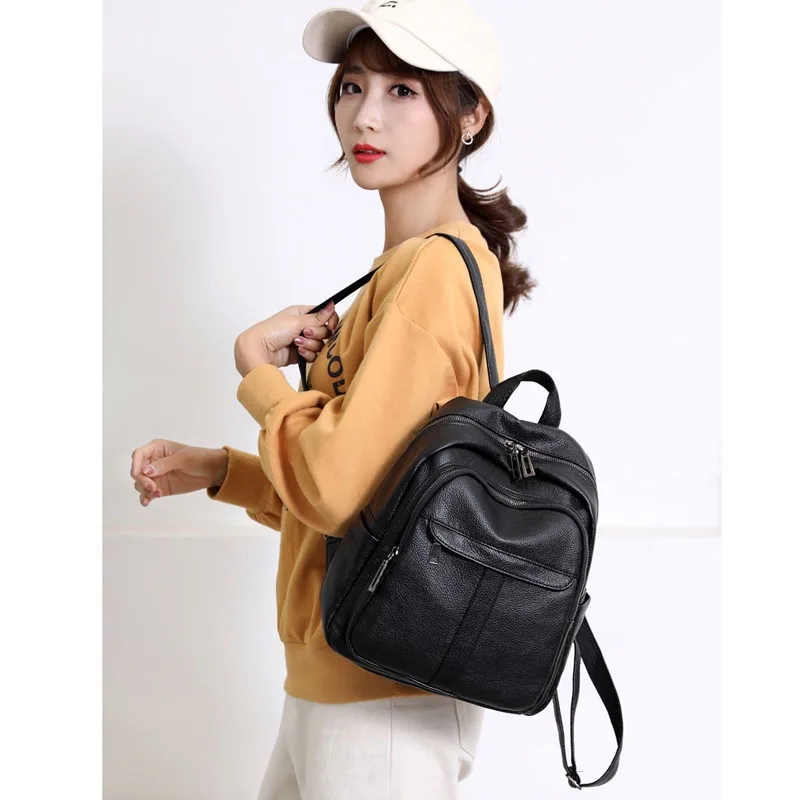 Женская кожаная сумка винтажный рюкзак высокого качества для подростков 2019 |
