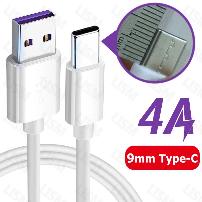 9 мм Длинный разъем типа C 4A быстрое зарядное устройство кабель USB вилка Кабель для