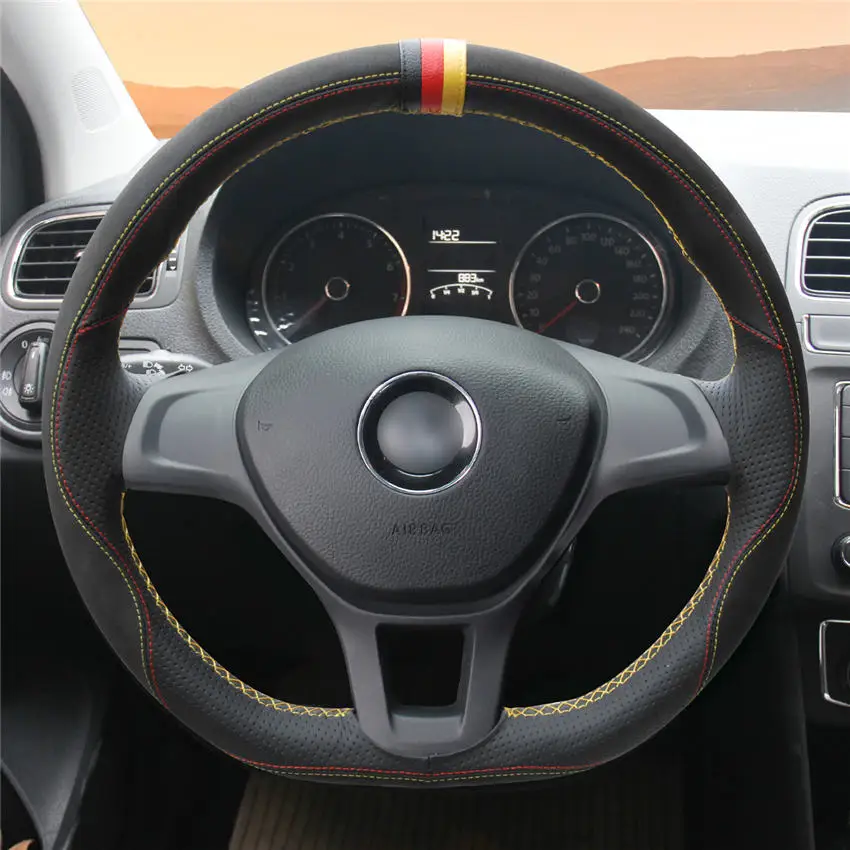 

DIY Anti-Slip Wear-Resistant Steering Wheel Cover For Volkswagen Golf 7 (VII) Crafter Jetta Passat Car Interior Decoration