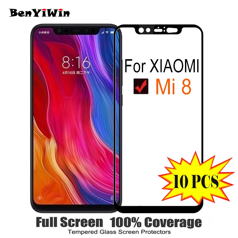 Защитная пленка для экрана из закаленного стекла полное покрытие Xiaomi Mi8 9H защита