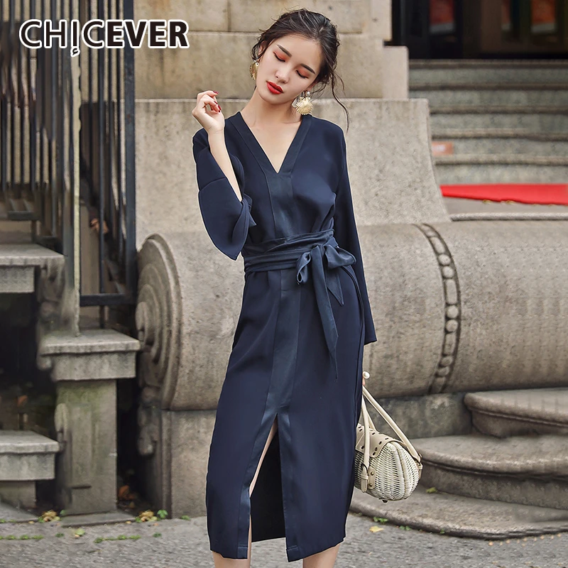 Chicever 2017 свободные длинные Кружево до двух одежда нерегулярные Винтаж летнее