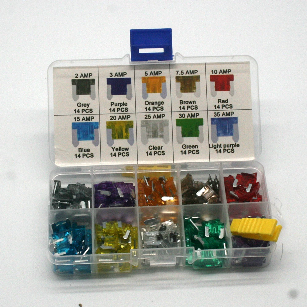 Мини-предохранители для автомобиля комплект предохранителей 100 шт. 2 А 3 5 7 10 15 20 25 30