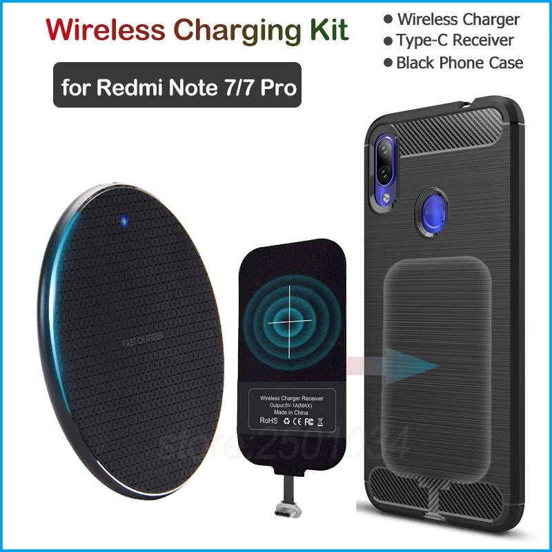 Установите usb приемник Type C осуществите беспроводную зарядку для Xiaomi Redmi Note 7/Note 7 Pro