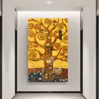 Klimt классические картины на холсте постер с изображением дерева жизни абстрактный Оранжевый Холст настенные картины современное искусство для гостиной домашний декор