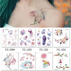 16 видов модных элементов временные татуировки наклейки боди-арт бабочка птица Единорог одноразовые татуировки Временные