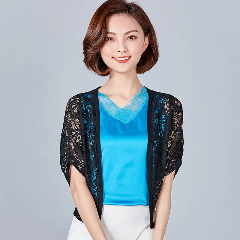 Короткая летняя рубашка абрикосового цвета с защитой от солнца женские топы