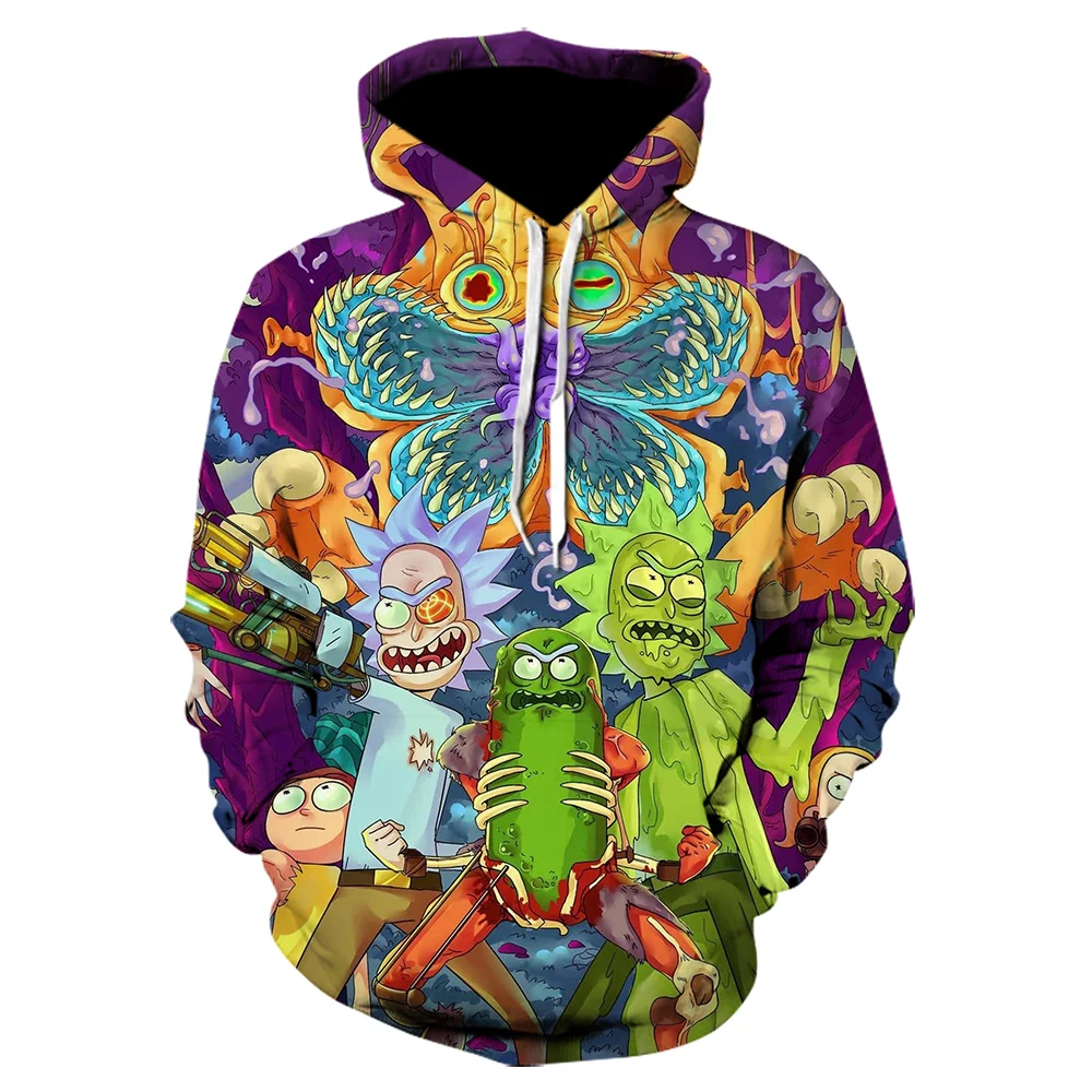 

Men's Fashion 3D Printing Hoodie New Rick Series Cartoon Anime Hoodie Boy Children Sports Hoodie Oversized Pullover s-5xl