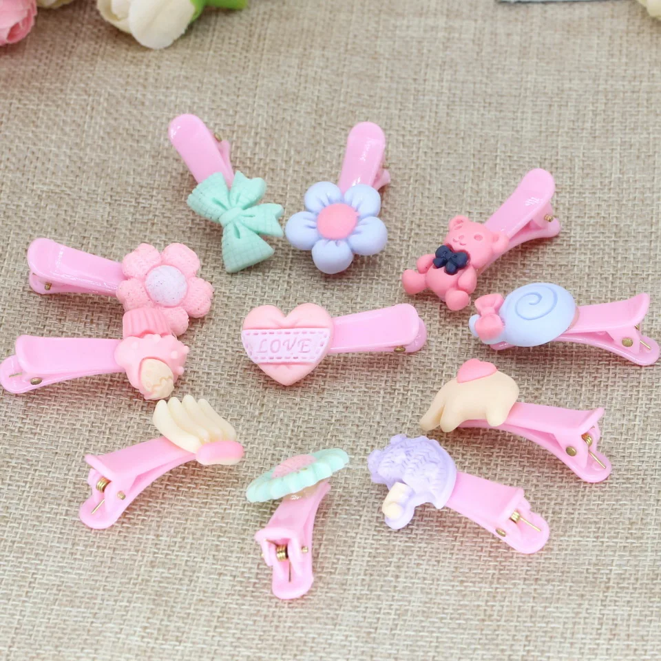 Pink Isnice 10 шт. бант резинки для волос девушка для украшения волос, высокое качество украшение для волос цветок аксессуары для волос из кружева - Цвет: Pink
