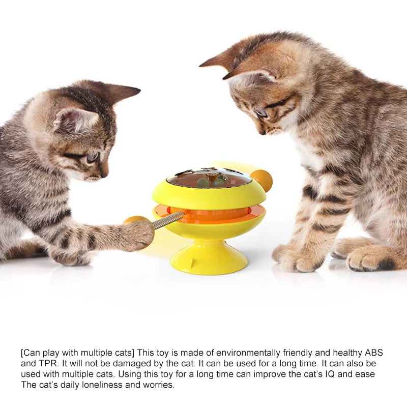 

Multi-functional Interactive Cat Toys Suction Cup Turntable Funny Cat Stick With Catnip Ball Indoor Creative Cat Toy Dropship