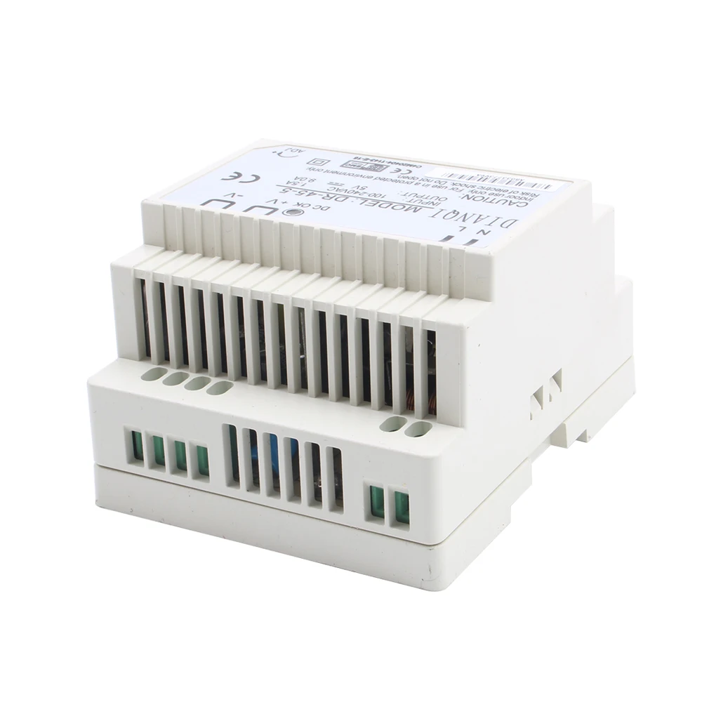 DIANQI Din rail источник питания 45 Вт 5 в 12 В 24 мощный ac dc преобразователь хорошего