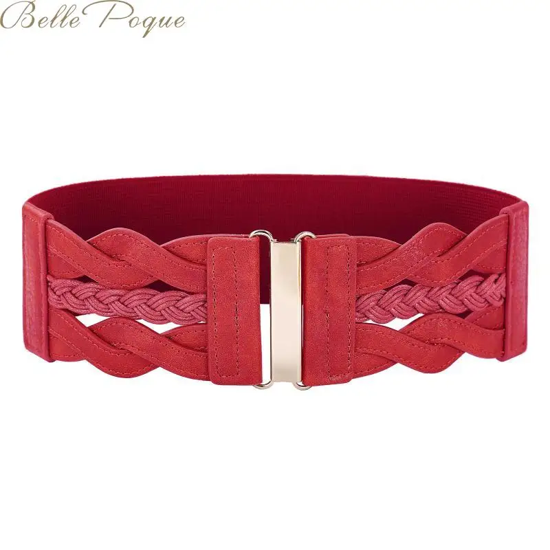 2020 женский Плетеный модный эластичный широкий пояс аксессуары для платья