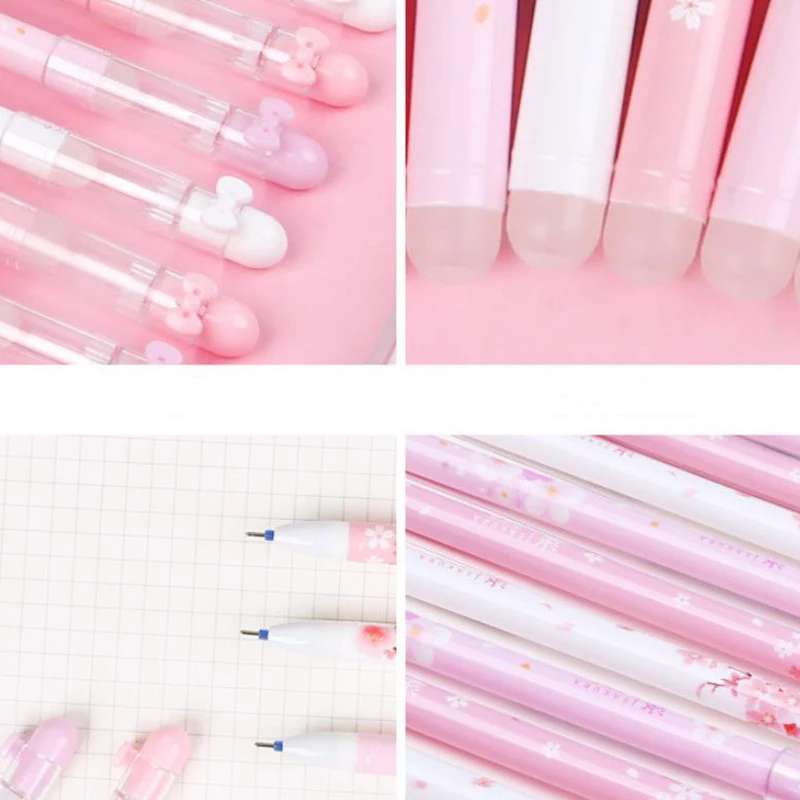 2 шт./компл. милый розовый Вишня в цвету гелевая ручка 0 38 мм синий/черный моющийся