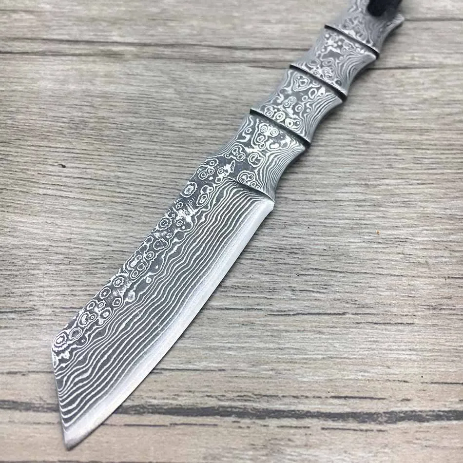 Нож из дамасской стали в форме бамбука для кемпинга переносные охотничьи ножи