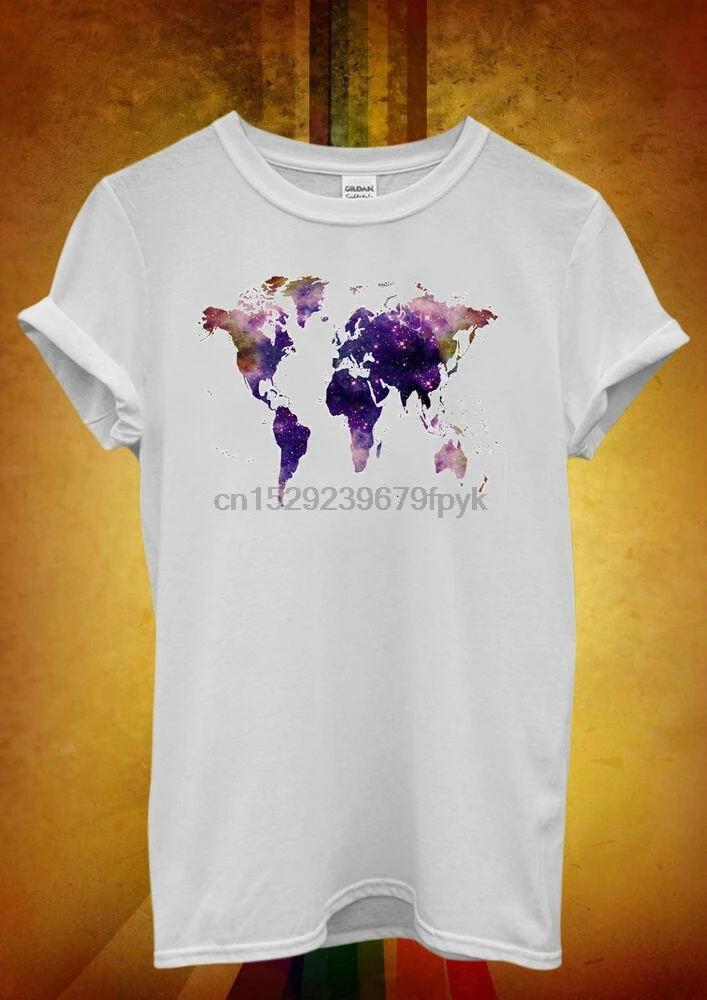 Классная хипстерская Мужская и женская футболка унисекс с картой мира