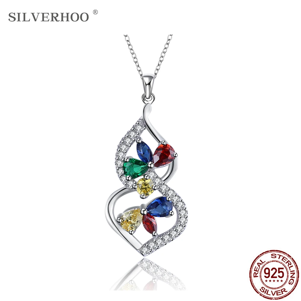 

Gomaya 925 серебро тыква Форма кулон ожерелье Красочный кубического циркония Ожерелья для женщин ювелирные изделия подарок
