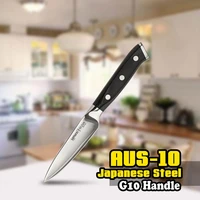tuo cutlery paring knife 3 layers aus 10 japanese hc steel fruit pelling kitchen knife non slip ergonomic g10 handle 3 5