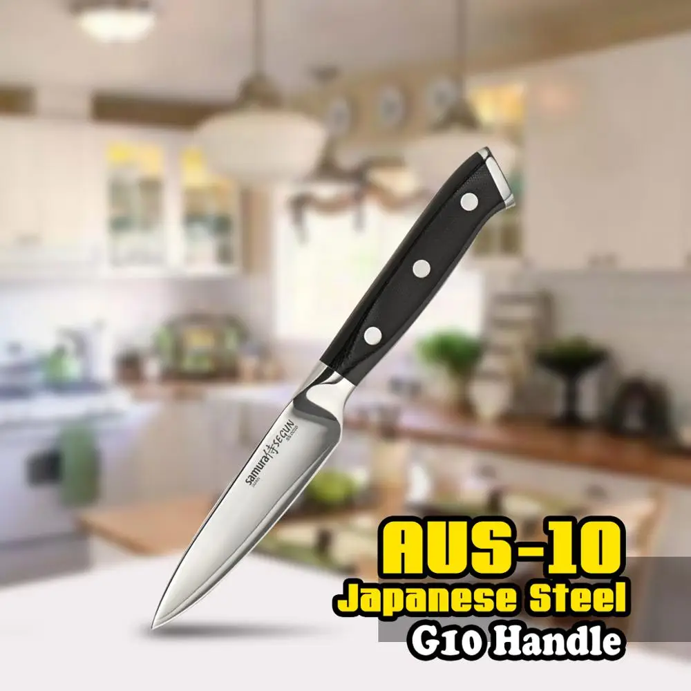 SS 0010 Нож Шеф Повар Серия Segun 3 Слоя AUS 10 Японский Нержавеющей Стали 3.5 Дюймов (87 мм) G10