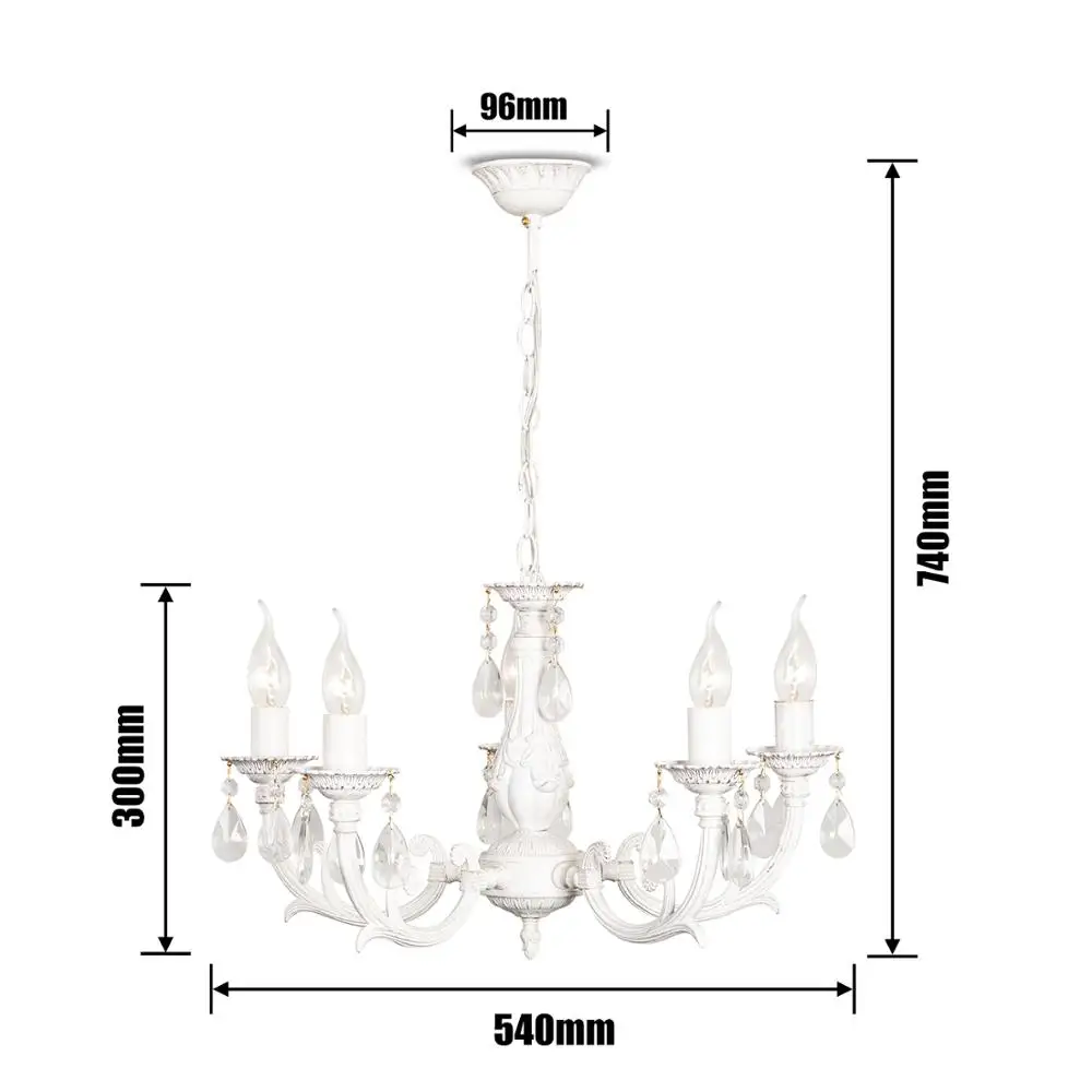 

Crystal Chandelier White Surface Red Gold Plated Hanging Lamp with Clear Crystals Indoor Lighting for Dining Living Room Hallway