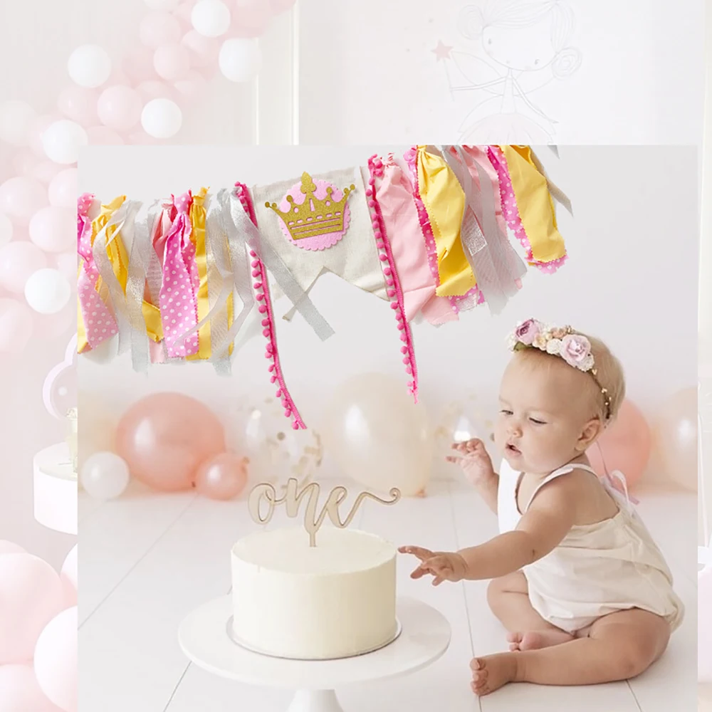 

Lychee DIY Baby Chair Flag Banner Party Banner Flags Birthday Festival Decoration Accessories
