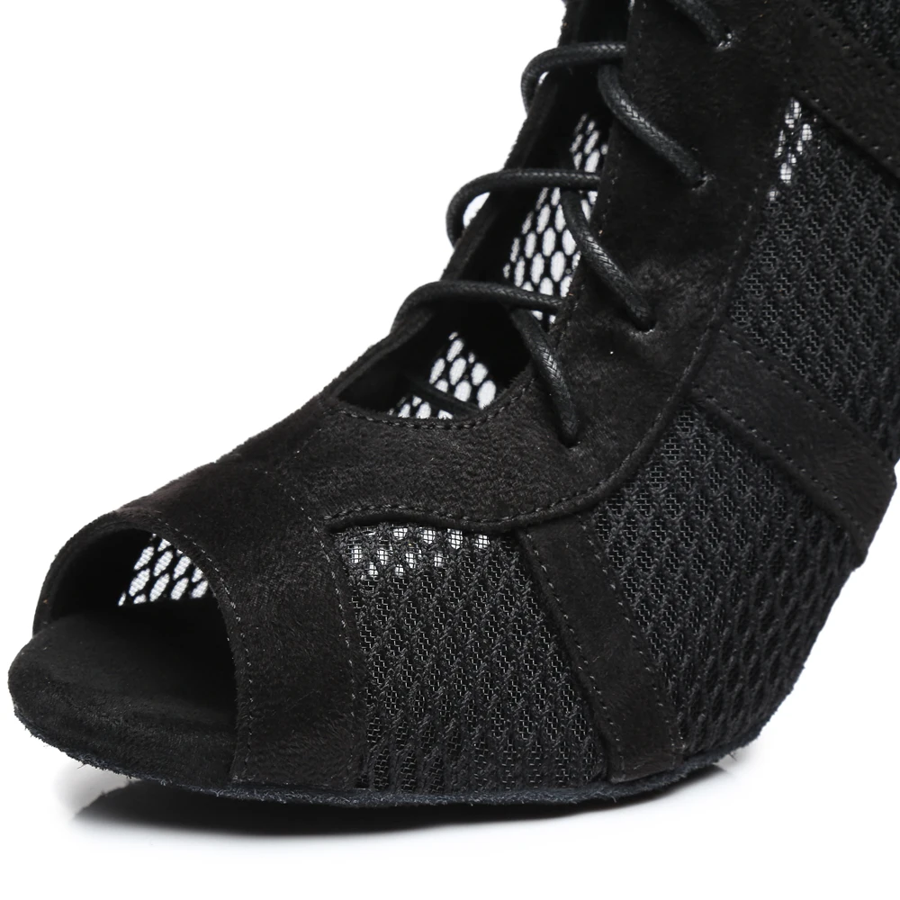 HROYL Latin Dance-Shoes Women Ballroom Girls Dance Shoes Ladies Modern Tango Dancing Shoes Black Salsa Sandals Dropshipping