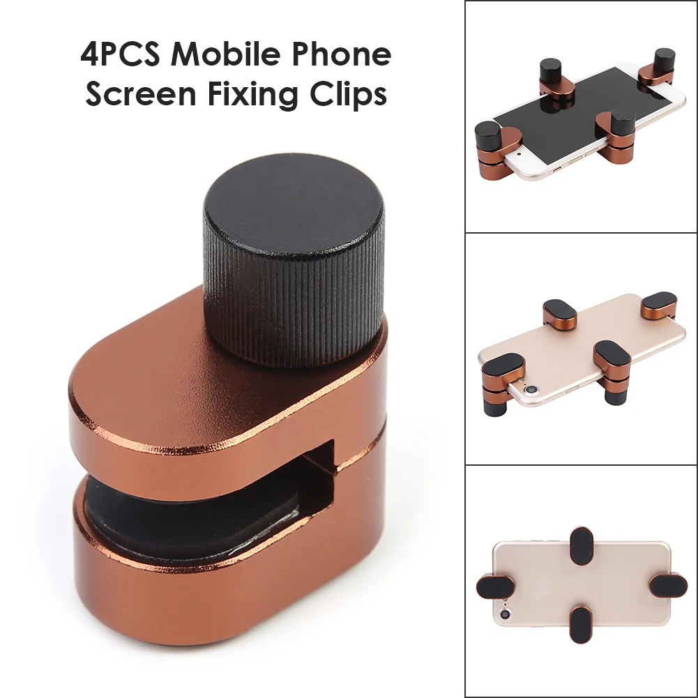 4pcs Adjustable Clip Fixture Clamp Phone LCD Display Screen Fixing Fixture Clip Set Mobile Phone Screen Fixed Repair Tools