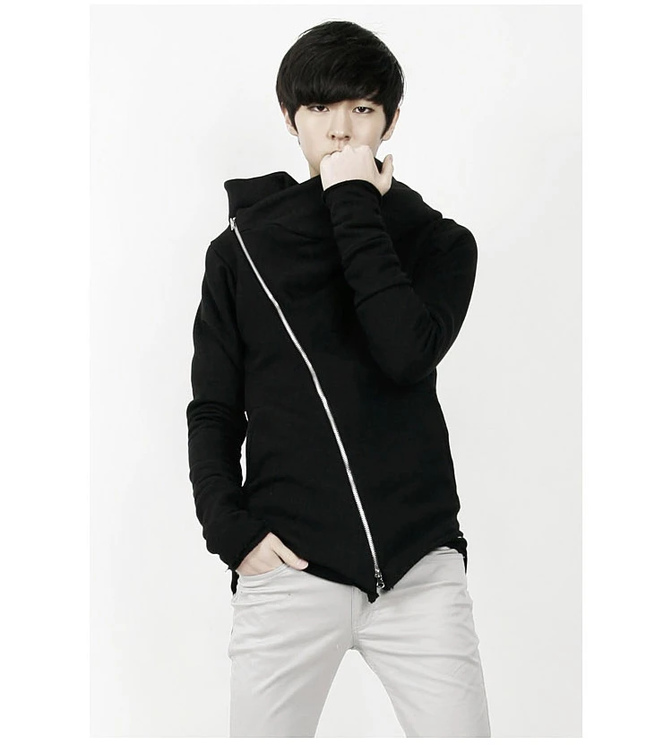 Новый корейский модный мужской кардиган с капюшоном толстовки длинная секция